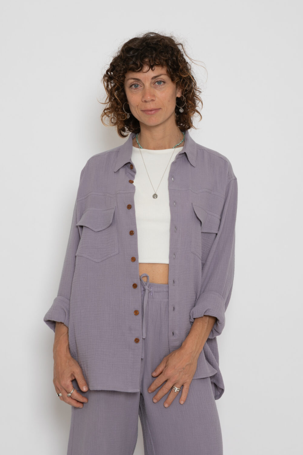SOLSTICE Long Sleeve Shirt . Lavender