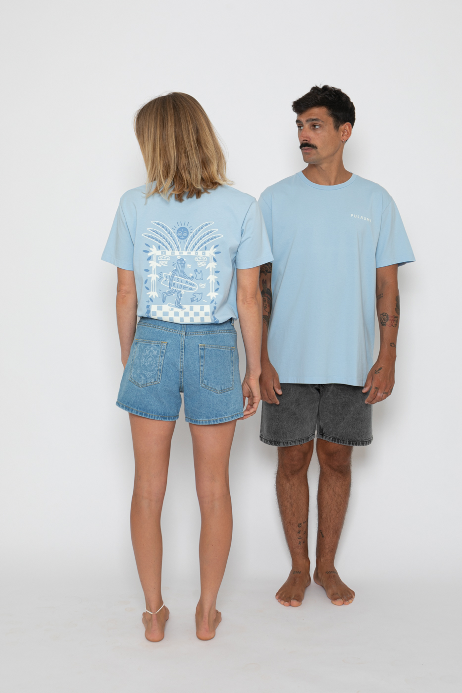 ISLAND RIDER Classic Unisex Tee. Cashmere Blue