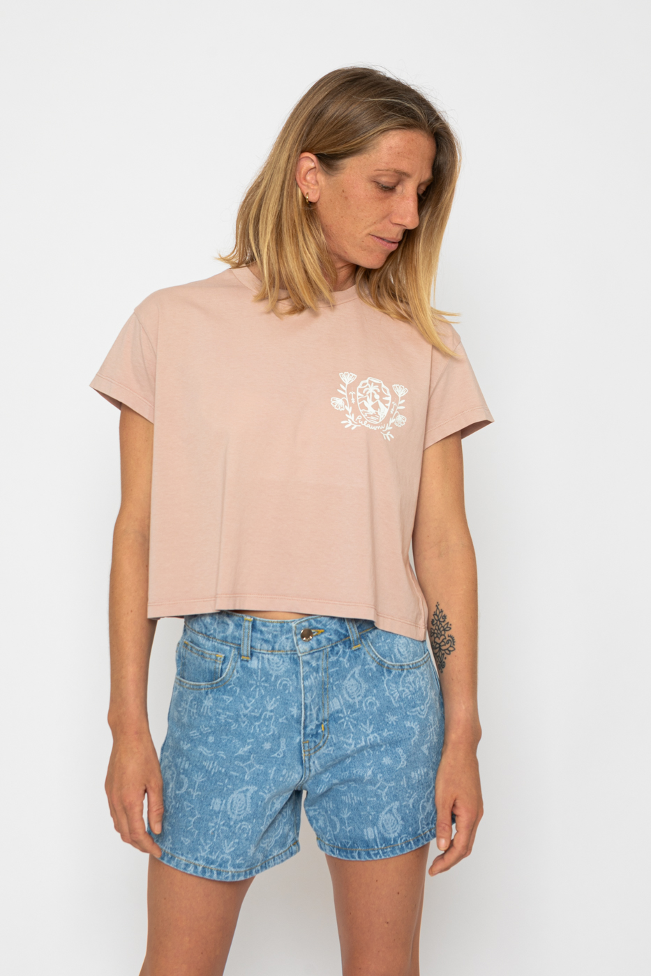 LAND AND POT Crop Top .  Adobe Rose