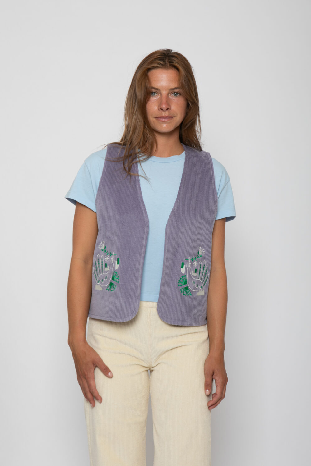 GRACE Corduroy Gilet . Lavender