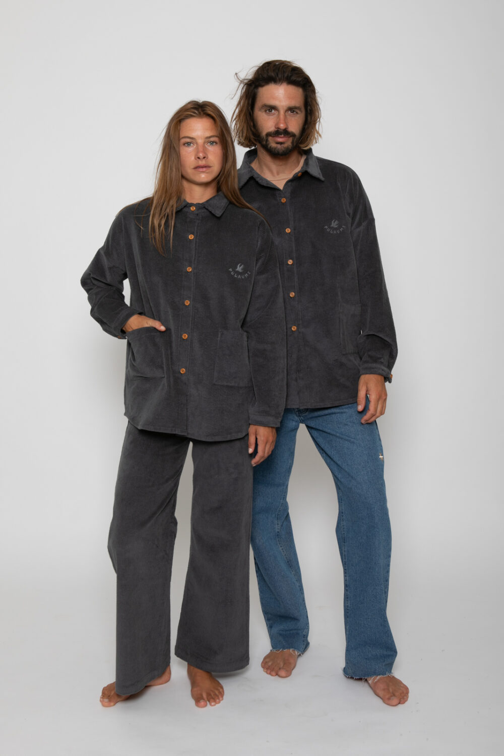 WAVES Corduroy Jacket . Washed Black / Dark Grey