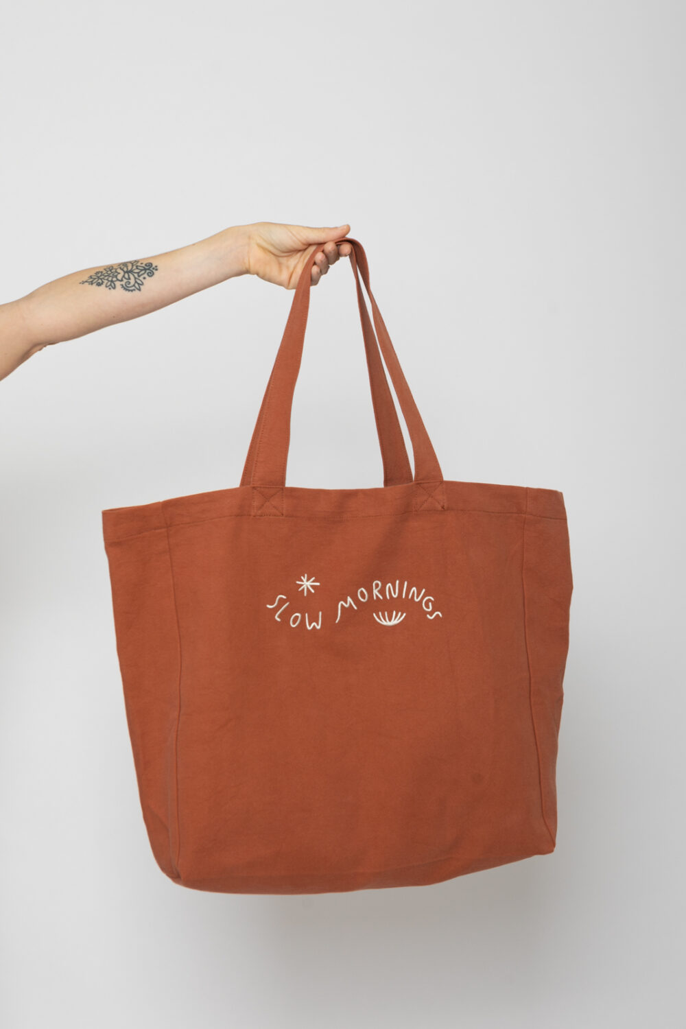 SLOW MORNING Canvas Bag . Washed Rusty