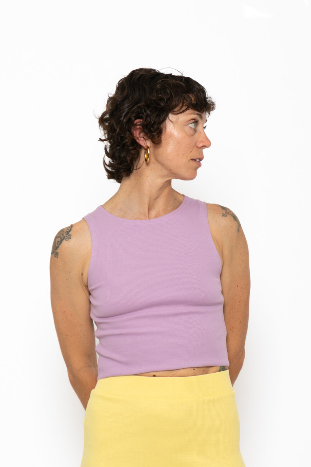 SUN Rib Crop Top . Lavender