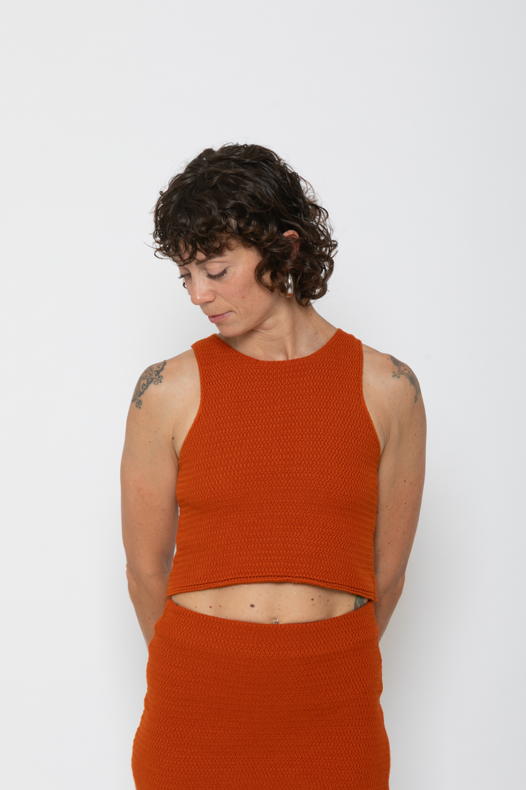 SUNRISE Knit Crop Top . Rusty