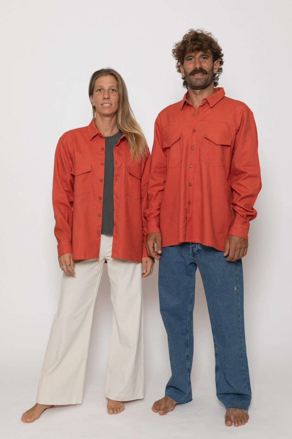 STAR Linen (Over)Shirt . Coral