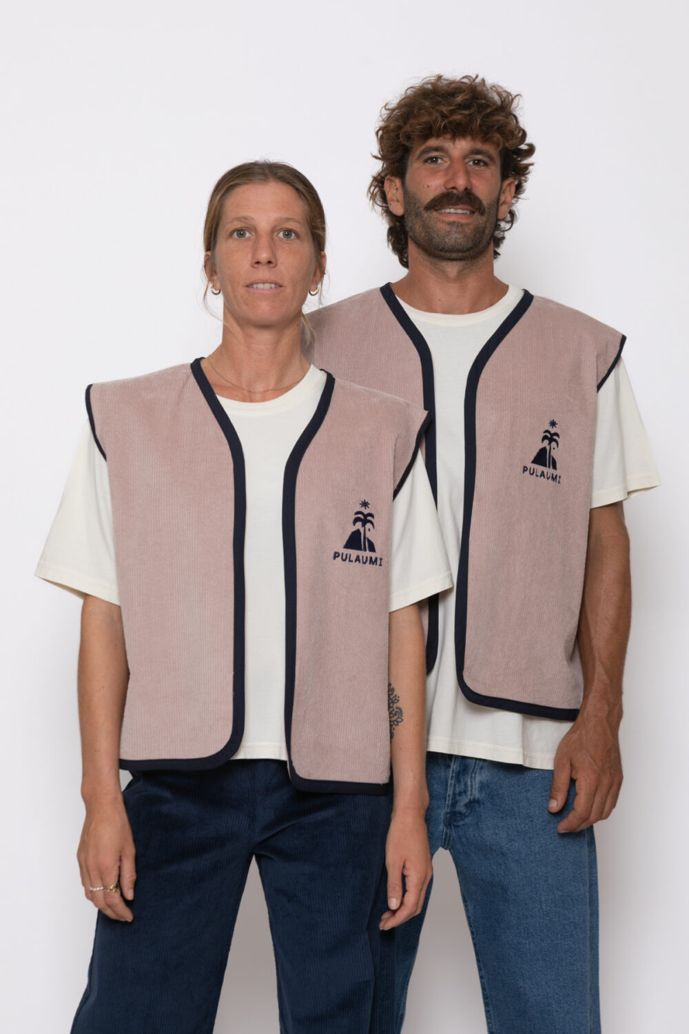 LANDSCAPE Corduroy Vest . Old Rose / Navy